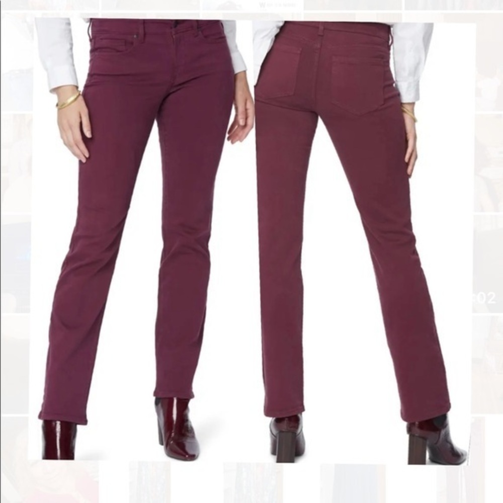 NYDJ Marilyn Burgundy woman’s jeans NWT